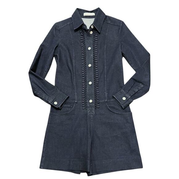 See By Chloe Denim Long Sleeve Jumpsuit Romper - Picture 1 of 8